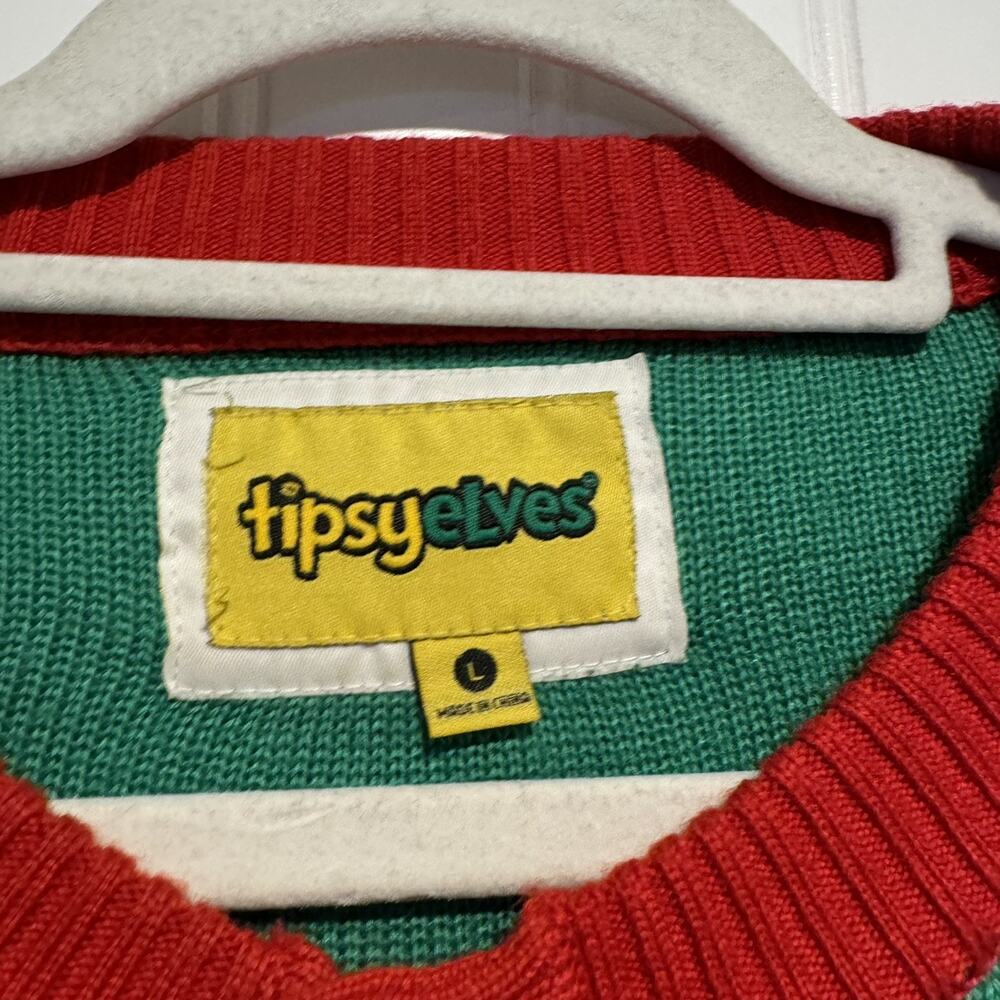 Tipsy Elves Christmas Sloth Cardigan Sweater Size Large - Picture 4 of 6